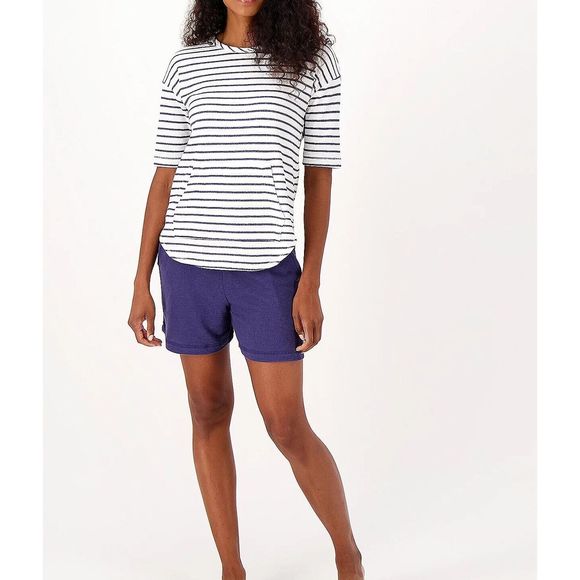 Other - Y-460 Koolaburra by UGG Crinkle French Terry Tee with Shorts BLUE STRIPE sz M